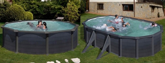 Baseny Gre Granada, kształt owalny z ozdobami z grafitu Baseny Gre Granada