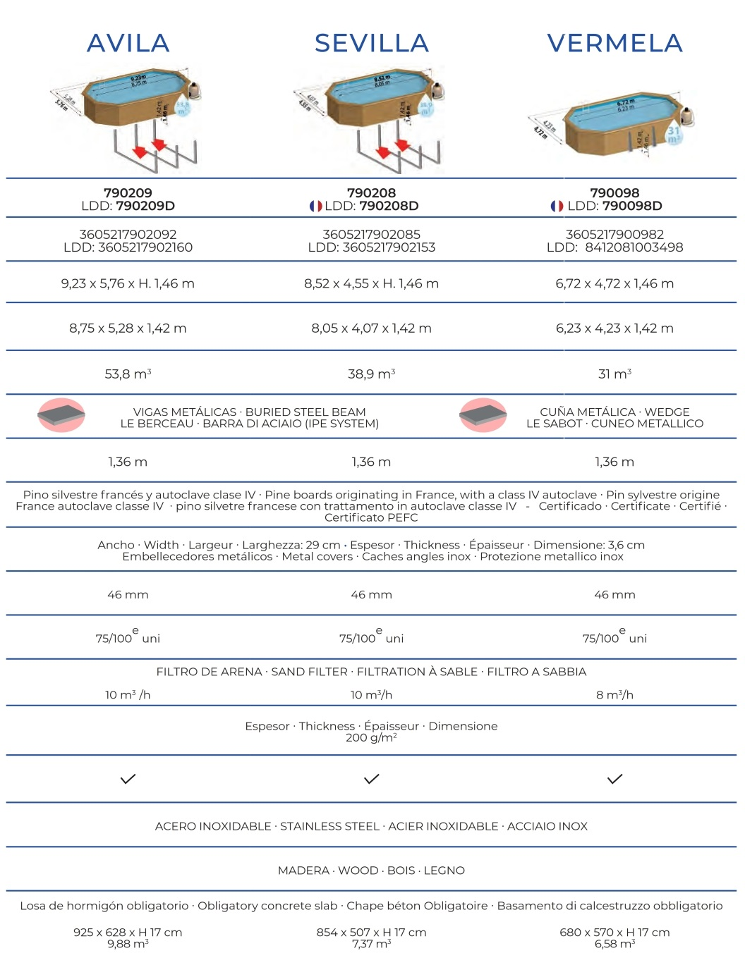 Basen Drewniany Gre Sunbay Avila 923x576x146 790209