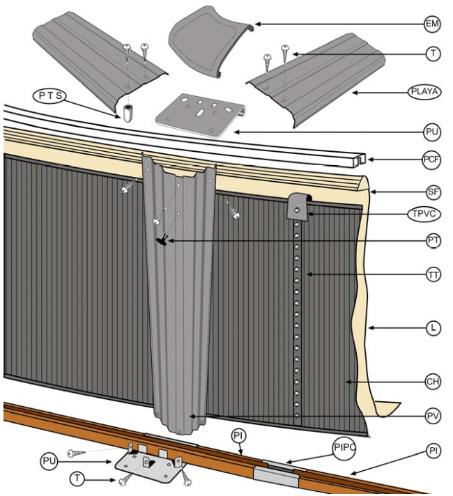 Części Zamienne do Okrągłych Basenów Imitacja Kamienia 120 cm