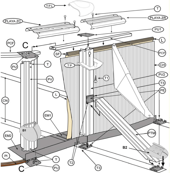 Części Zamienne do Owalnych Basenów Imitacja Rattanu z Masztami 132 cm