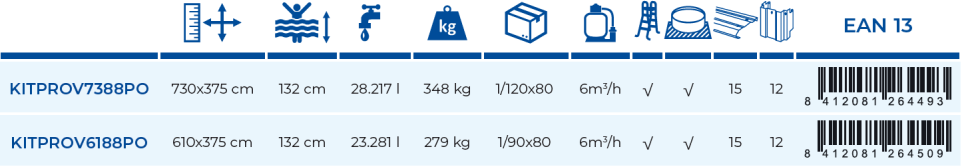 Basen Gre Santorini 610x375x132 KITPROV6188PO