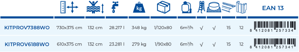 Basen Gre Amazonia 730x375x132 KITPROV7388WO