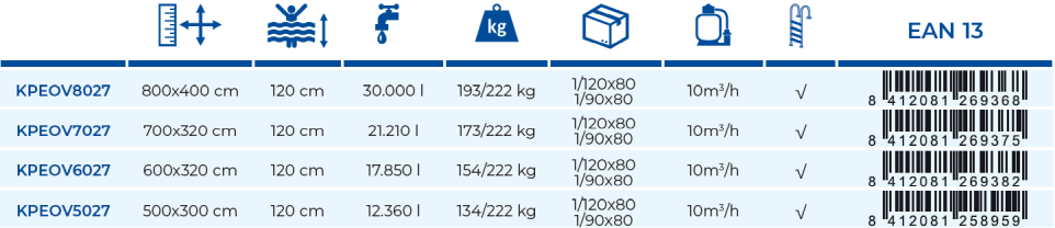 Basen Gre Wkopywany Sumatra 800x400x120 KPEOV8027