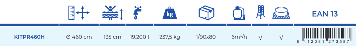 Basen Gre Fuzja 460x135 KITPR460H