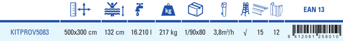 Basen Gre Azory 500x300x132 KITPROV5083.