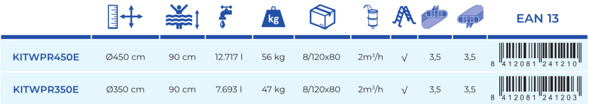 Basen Ogrodowy Gre Teneryfa 350x90 KITWPR350E