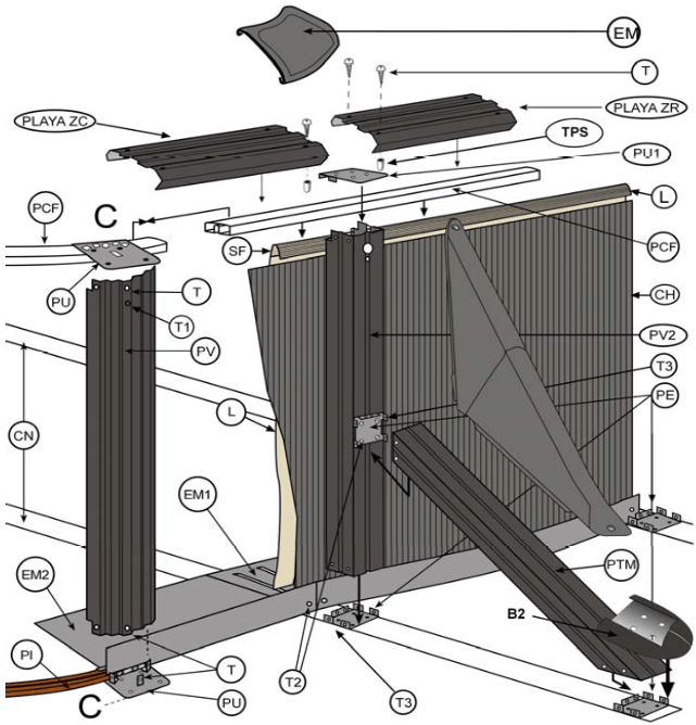 Części Zamienne do Owalnych Basenów Imitacja Kamienia z Masztami 120 cm