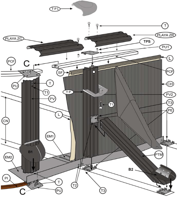 Części Zamienne do Owalnych Basenów Imitacja Kamienia z Masztami 132 cm