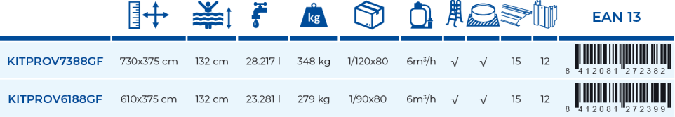 Basen Gre Capri 610x375x132 KITPROV6188GF