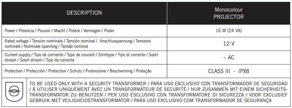 Projektor LED Gre dla basenów wkopywanych
